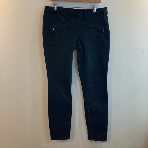 TORY BURCH Sz 32 Super Skinny Zipper at Hem Snap Back Pockets  Jeggings Pants - Picture 2 of 13